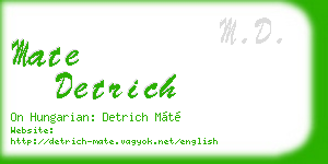 mate detrich business card