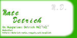 mate detrich business card